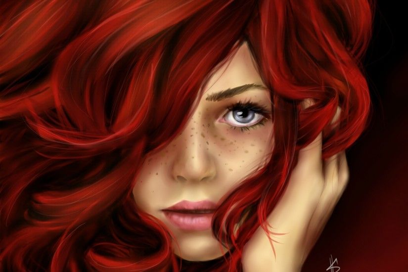 Woman Red Head Looking wallpapers and stock photos