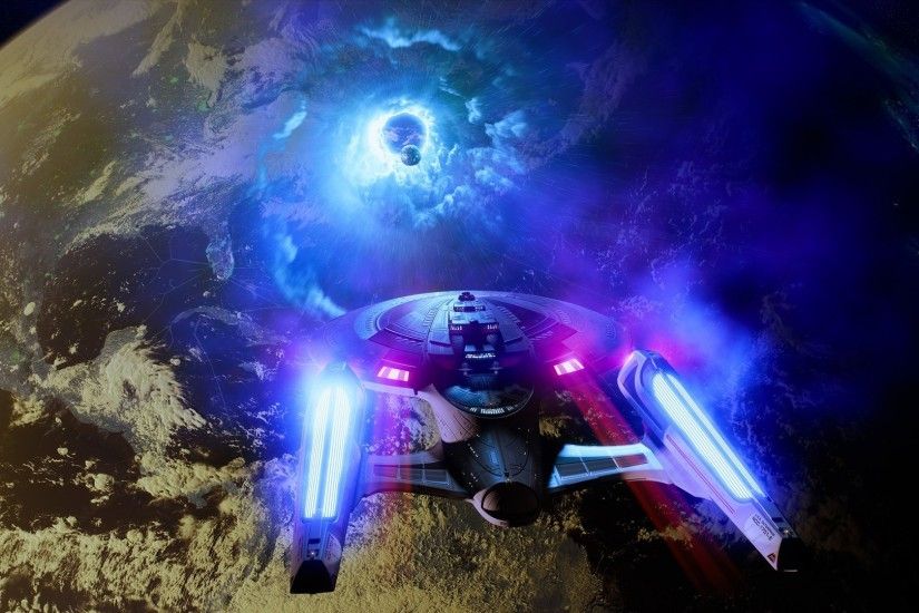 General 1920x1080 Star Trek USS Enterprise (spaceship) digital art artwork  space black holes Star