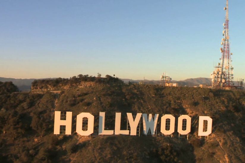 Famous Hollywood Sign Aerial View