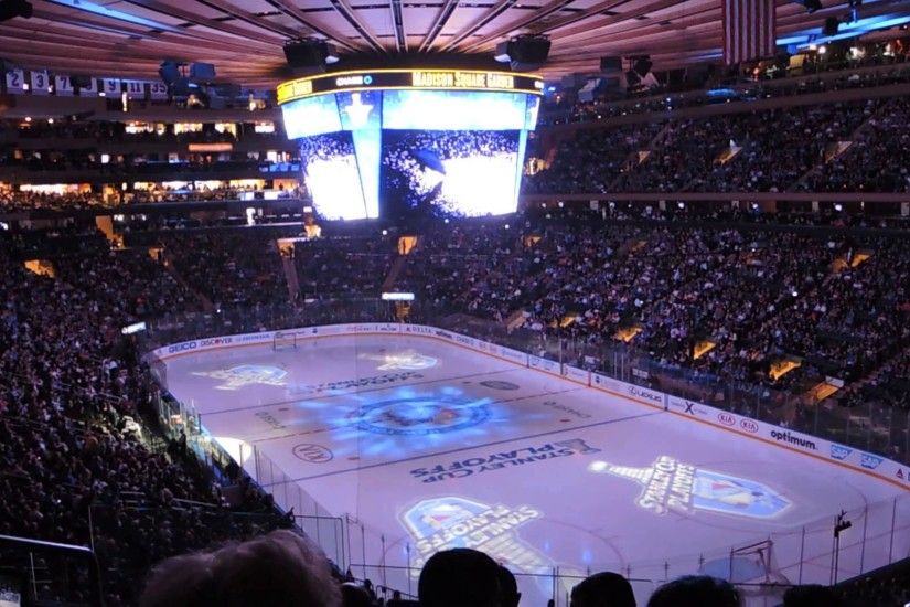 Philadelphia Flyers at New York Rangers, 2014 NHL Playoffs, round 1 game 2,  Rangers entrance - YouTube