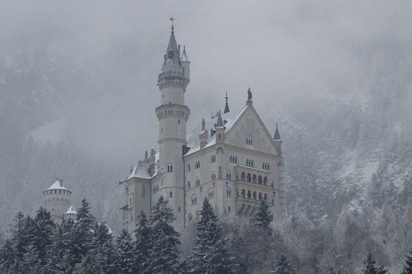 Mountains winter castles germany bavaria neuschwanstein castle wallpaper