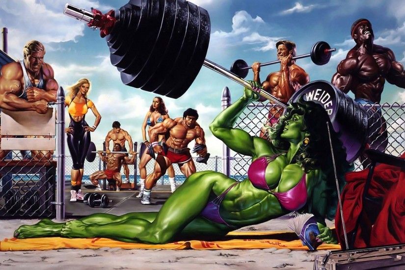 She-Hulk images She-Hulk - Bikini Weight Lifting HD wallpaper and  background photos