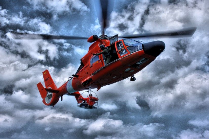 Download full size Red chopper of coast guard Helicopter wallpaper /  2048x1536
