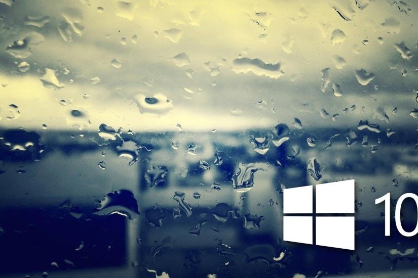 Windows 10 on the rainy window [4] wallpaper