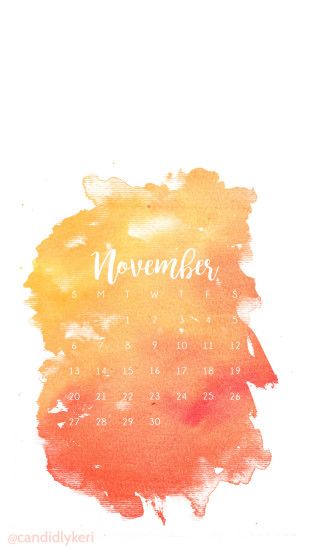 Orange Red Yellow Fall Colors Watercolor November calendar 2016 wallpaper  you can download for free on