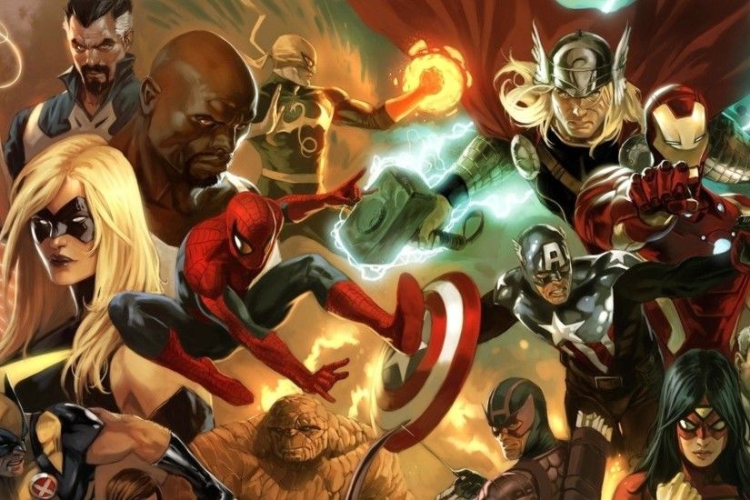 Comics - Marvel Comics Dr. Strange Ms. Marvel Spider-Man Iron Fist Wolverine
