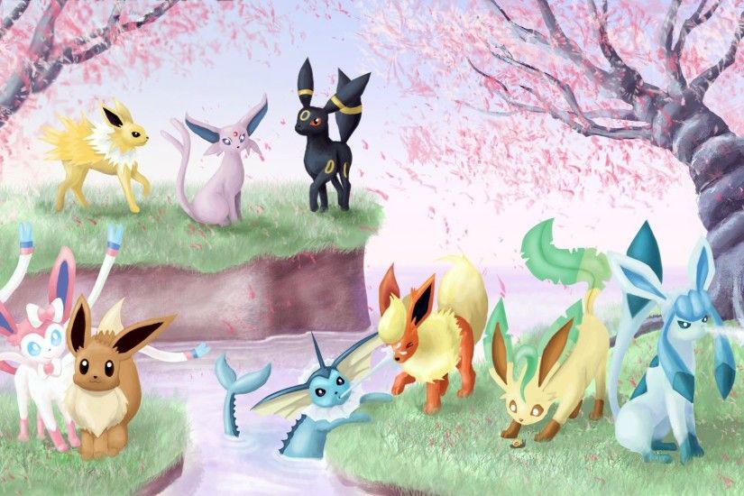 I created this Eeveelution background today!