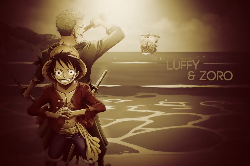 A wallpaper based on my two favourite Straw Hats and One piece characters  in general, Monkey D. Luffy and Roronoa Zoro. Luffy and Zoro Desktop  Wallpaper ...