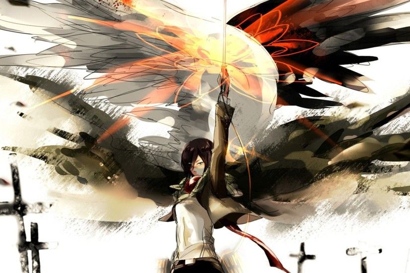 Attack On Titan Mikasa Ackerman art HD for desktop