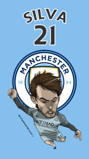  Manchester City No.21 David Silva ...