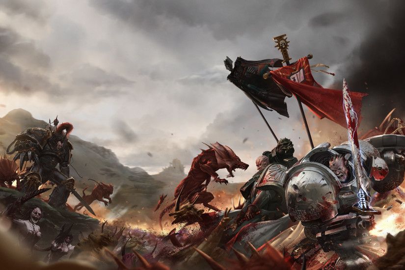 Wallpaper warhammer 40k, azrael, banner, black legion, chaos, daemon .
