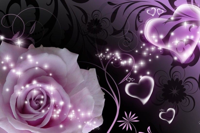 Purple rose and heart, a beautiful picture wallpapers and images .