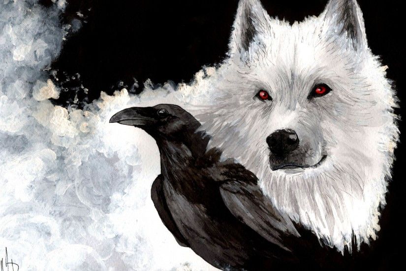 Albino A Song Of Ice And Fire Black Direwolf Game Thrones Ghost Jon Snow  Ravens Red Eyes Wolves ...