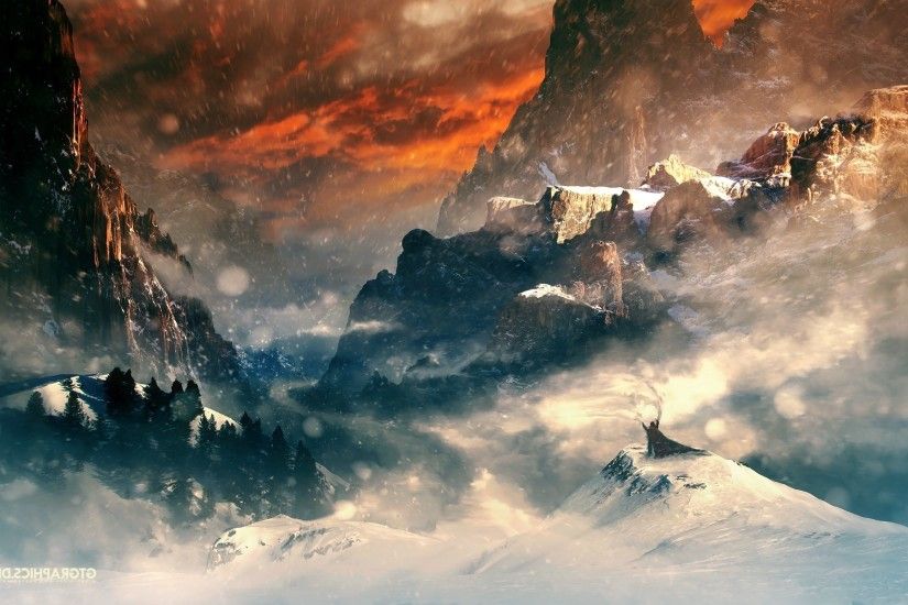 mountain, The Hobbit, Snow Wallpaper HD