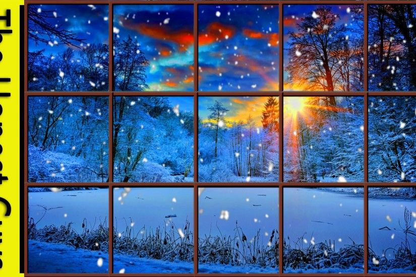 WINTER WINDOW SNOW SCENE (4K) - Living Wallpaper with Ambient Fireplace  Sounds - YouTube