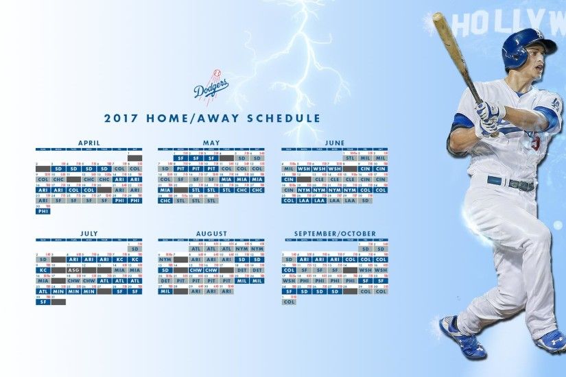 Made a 2017 schedule wallpaper featuring Corey Seager!