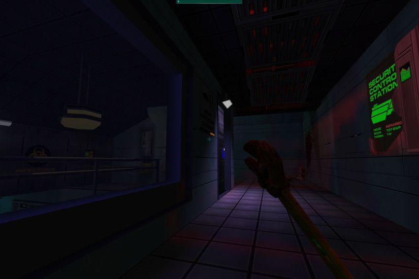 Here's some pics of system shock 2 with mods I took:  https://imgur.com/a/WFJVZ Scroll down to img 19 for the ss2 photos.