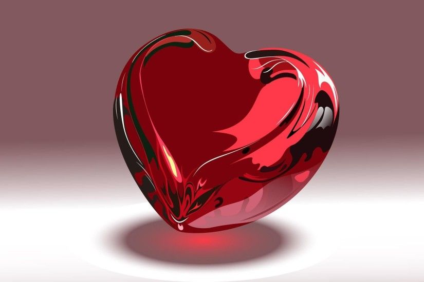 HD Red Crystal Heart Wallpaper For Desktop