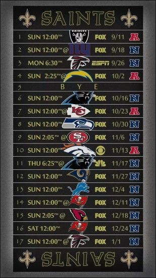 2016 New Orleans Saints NFL Football Schedule Wallpaper