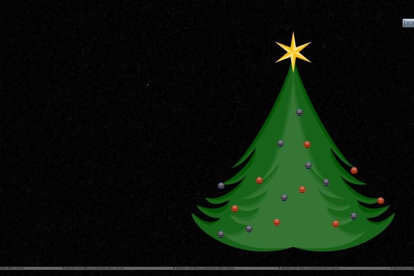 Christmas Tree With Black Background Wallpaper
