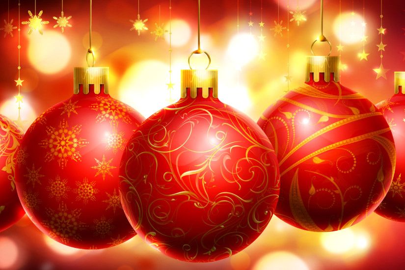 Red Christmas Ornaments Wallpaper
