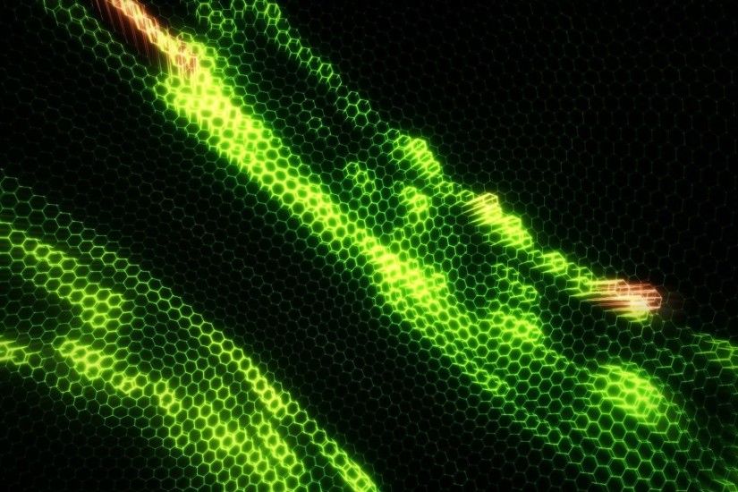 abstract, Hexagon, Digital art, Green, Neon Wallpaper HD