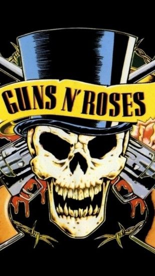 2160x3840 Wallpaper guns n roses, revolvers, skull, cylinder, rose
