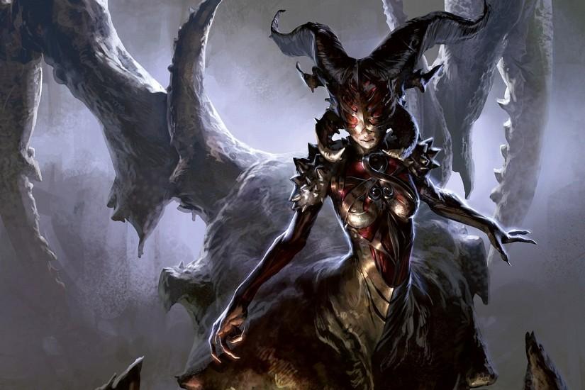 Artwork Demon Girl Demons Devil Fantasy Art Magic The Gathering Wallpaper