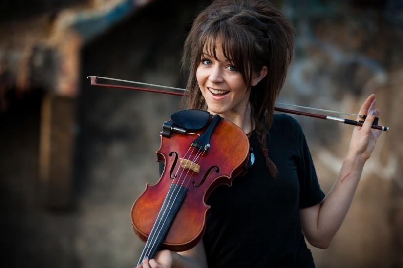 Lindsey Stirling, Depth Of Field, Violin Wallpaper HD