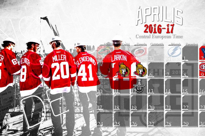 Schedule Wallpaper for the Detroit Red Wings Regular Season 2016. Game  times are CET,