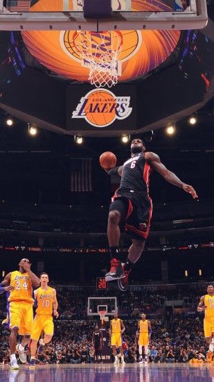 Lebron James NBA Basketball Dunk iPhone 6 wallpaper
