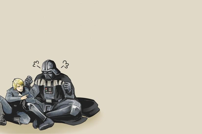 Darth Vader, Star Wars, Simple Background, Luke Skywalker Wallpaper HD