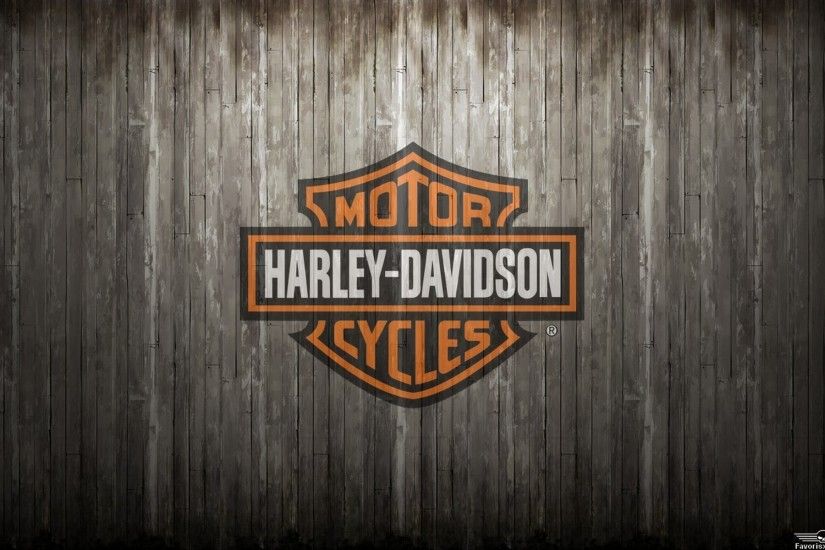 Fond d'Ã©cran Harley-Davidson logo, orange et noir.