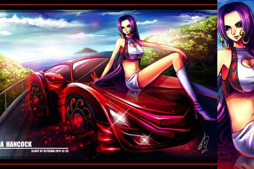 boa hancock racing car anime girl one piece hd wallpaper