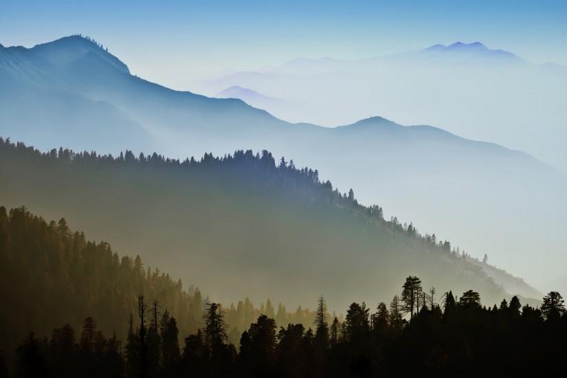Nature mountain range fog sunrise landscape tree mac ox ultrahd 4k wallpaper  background wallpaper | 3840x2160 | 196209 | WallpaperUP