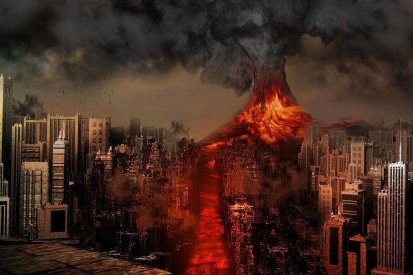 Sakurajima Volcano, Japan, disaster, lava, city destroy, creative design  Wallpaper Preview