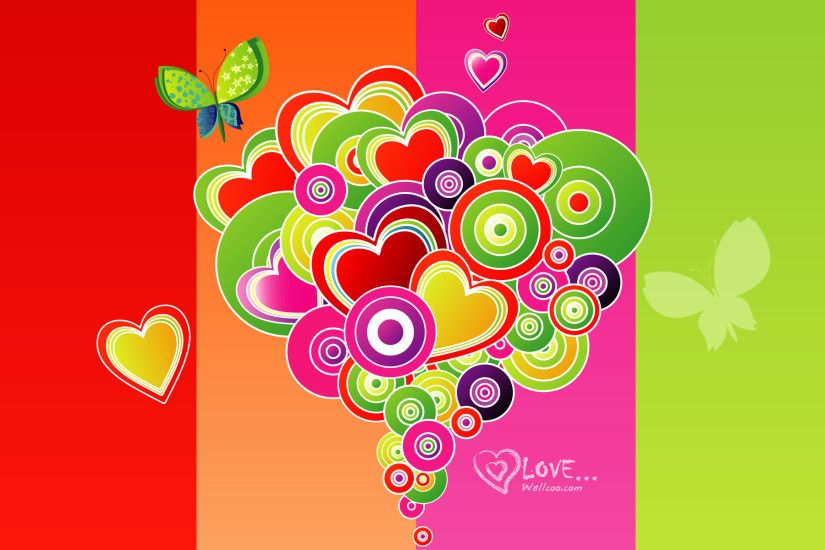 Colorful Hearts Wallpaper Photo #zfs