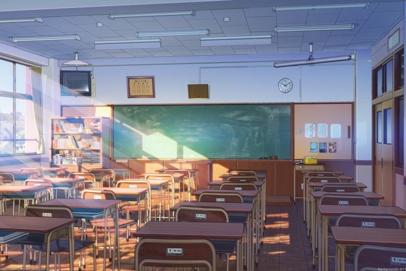 Anime Scenic, Classroom, Sunshine, Building
