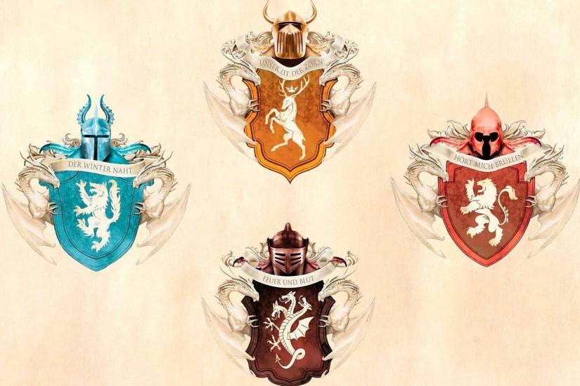 Preview wallpaper game of thrones, emblems, house stark, house targaryen,  house baratheon