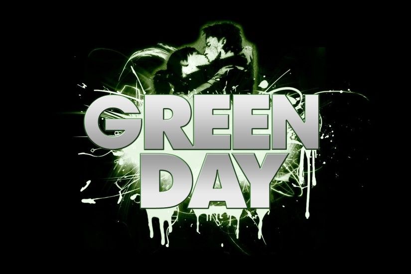 Preview wallpaper green day, letters, darkness, sign, kiss 1920x1080