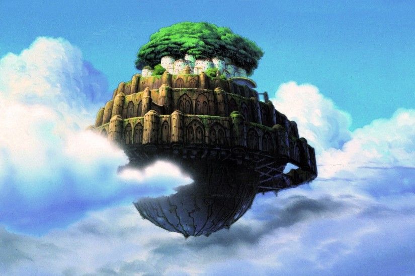 anime sky Hayao Miyazaki Castle in the Sky screenshot atmosphere of earth  2048x1138 px