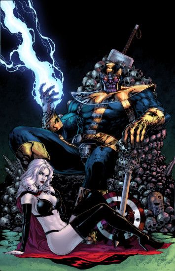 ... Thanos and Lady Death by J-Skipper