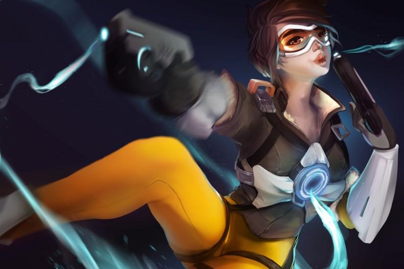 large tracer overwatch wallpaper 1920x1357