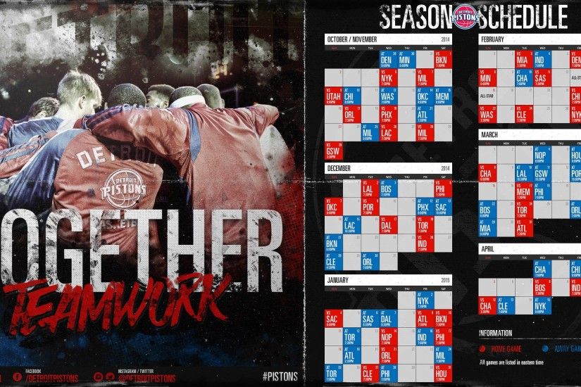 Detroit Pistons 2014-2015 NBA Schedule Wallpaper Wide or HD .