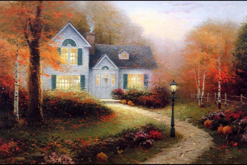 Picture Pictorial art Thomas Kinkade the blessings of autumn