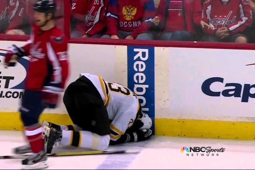 Zdeno Chara dive on Hendricks hit? Boston Bruins vs Washington Capitals  4/16/12 NHL Hockey