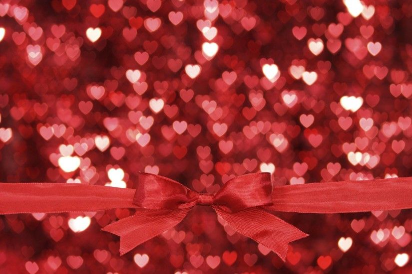Shining Christmas Love Lights Ribbon Hearts hd wallpaper #