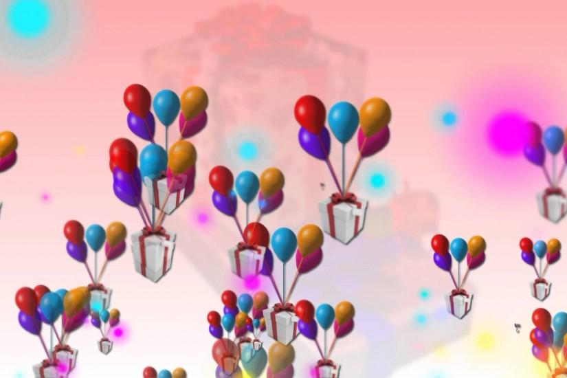 Birthday Balloons Parachute Background HD