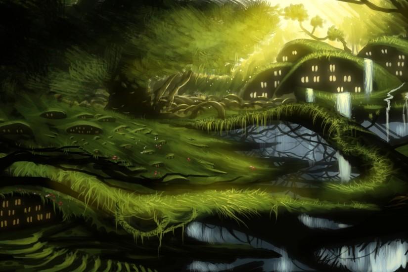 fantasy | Fantasy Forest Landscape Wallpaper