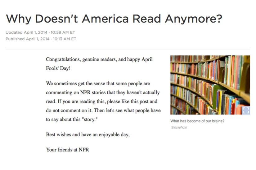 "Nobody reads anymore!"